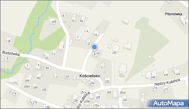 Kościelisko, Budzówka, 4, mapa Kościelisko