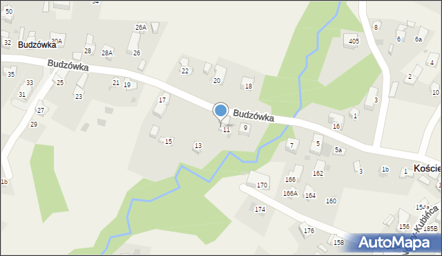 Kościelisko, Budzówka, 435, mapa Kościelisko