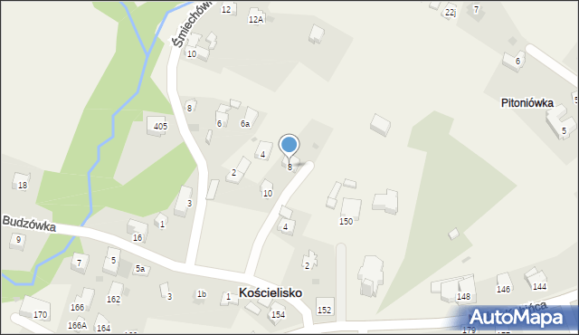 Kościelisko, Budzówka, 8, mapa Kościelisko