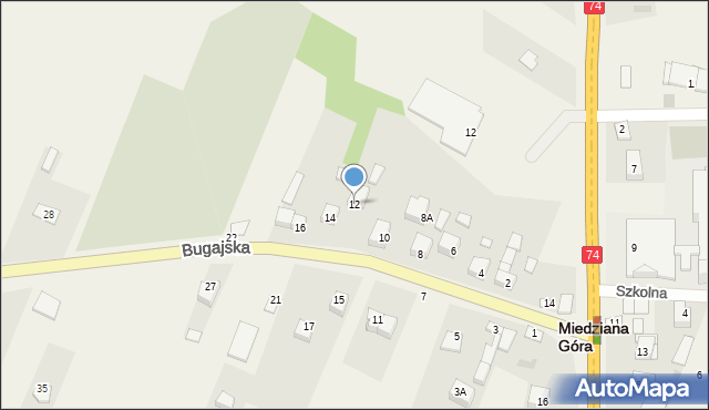 Kostomłoty Drugie, Bugajska, 12, mapa Kostomłoty Drugie