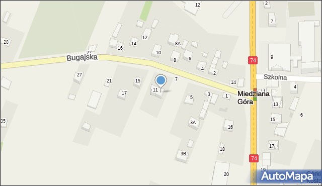 Kostomłoty Drugie, Bugajska, 9, mapa Kostomłoty Drugie