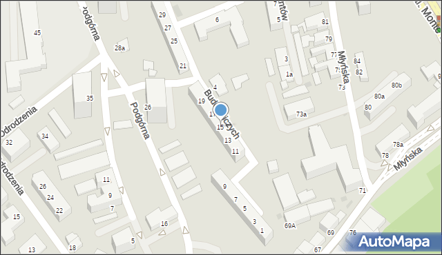 Koszalin, Budowniczych, 15, mapa Koszalina