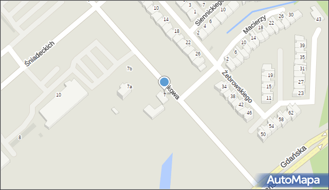 Koszalin, Bukowa, 7, mapa Koszalina