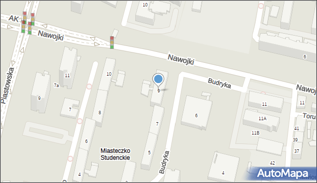 Kraków, Budryka Witolda, 9, mapa Krakowa