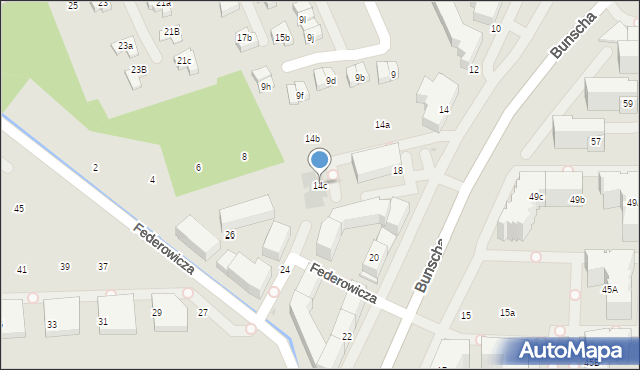 Kraków, Bunscha Karola, 14c, mapa Krakowa