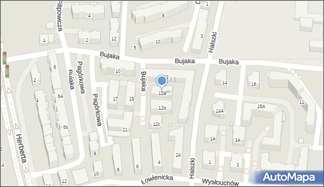 Kraków, Bujaka Franciszka, 12a, mapa Krakowa