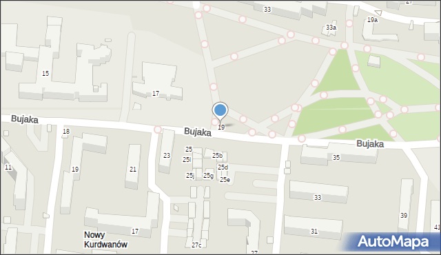 Kraków, Bujaka Franciszka, 19, mapa Krakowa