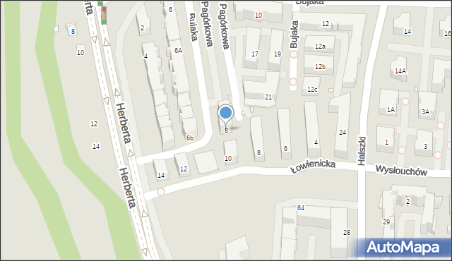 Kraków, Bujaka Franciszka, 8, mapa Krakowa