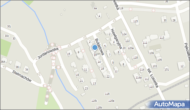 Kraków, Bukietowa, 10, mapa Krakowa