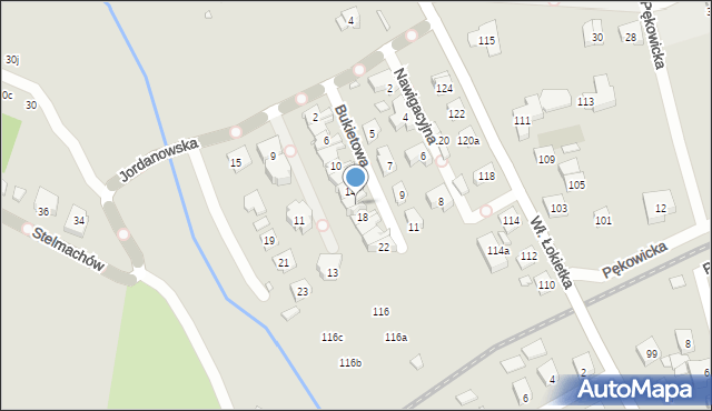 Kraków, Bukietowa, 16, mapa Krakowa