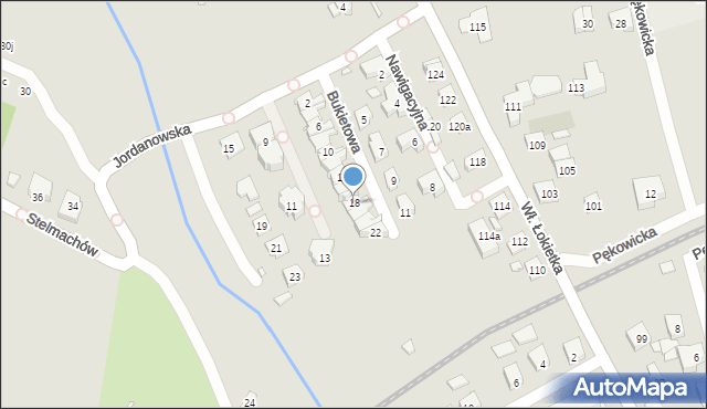 Kraków, Bukietowa, 18, mapa Krakowa