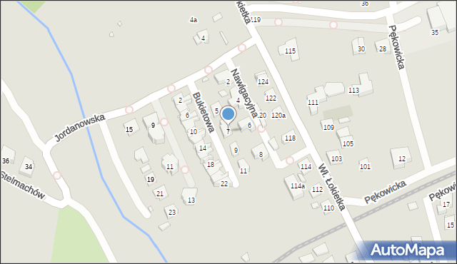 Kraków, Bukietowa, 7, mapa Krakowa