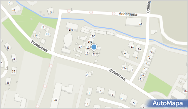 Kraków, Bulwarowa, 21, mapa Krakowa