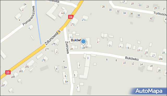 Krotoszyn, Bukówko, 1A, mapa Krotoszyna