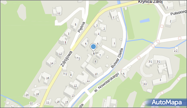 Krynica-Zdrój, Bulwar Dietla, 6, mapa Krynica-Zdrój