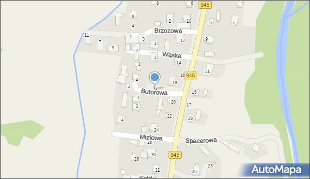 Krzyżowa, Butorowa, 2a, mapa Krzyżowa