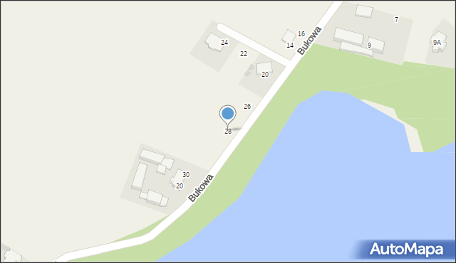 Łapino Kartuskie, Bukowa, 28, mapa Łapino Kartuskie