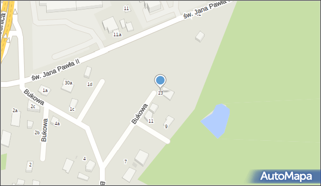 Łaziska Górne, Bukowa, 13, mapa Łaziska Górne