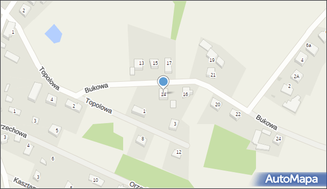 Leśniewo, Bukowa, 14, mapa Leśniewo