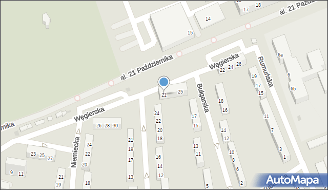 Leszno, Bułgarska, 21, mapa Leszno