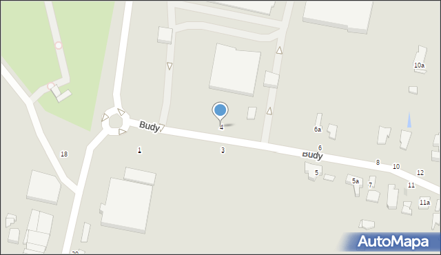 Łódź, Budy, 4, mapa Łodzi