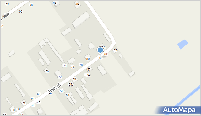 Łomazy, Budzyń, 59, mapa Łomazy