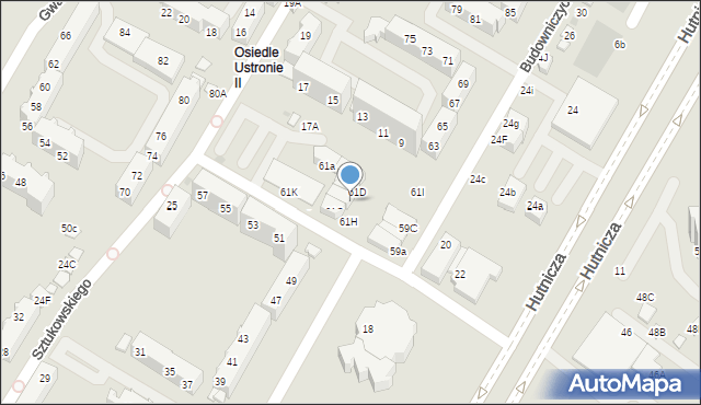 Lubin, Budowniczych Lgom, 61E, mapa Lubin