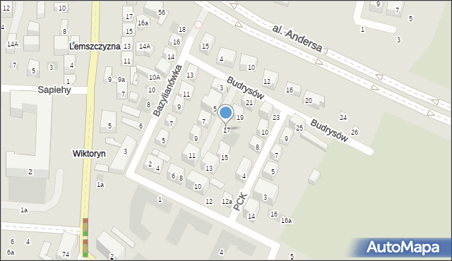 Lublin, Budrysów, 17, mapa Lublina