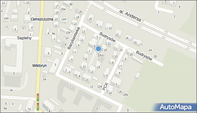 Lublin, Budrysów, 17a, mapa Lublina