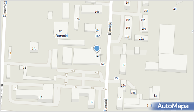 Lublin, Bursaki, 14, mapa Lublina