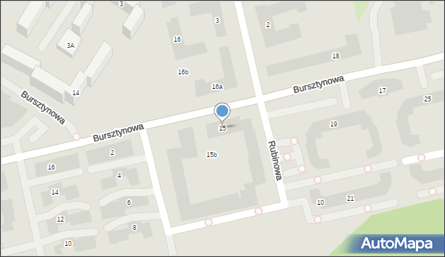 Lublin, Bursztynowa, 15, mapa Lublina