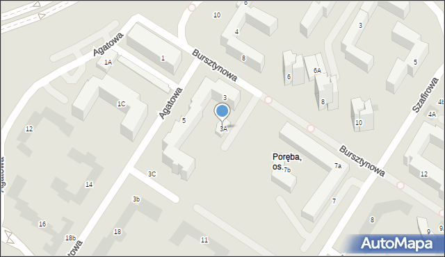 Lublin, Bursztynowa, 3A, mapa Lublina