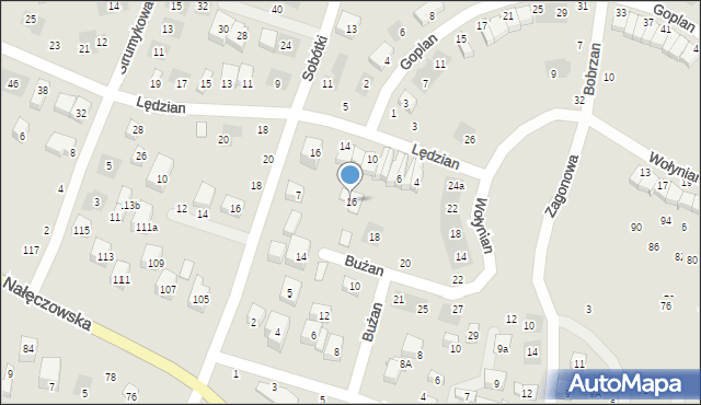 Lublin, Bużan, 16, mapa Lublina