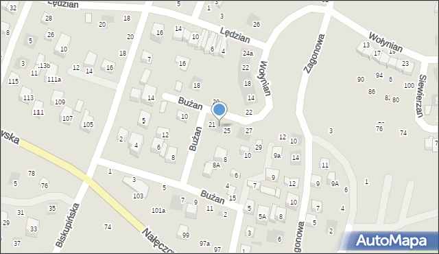 Lublin, Bużan, 23, mapa Lublina