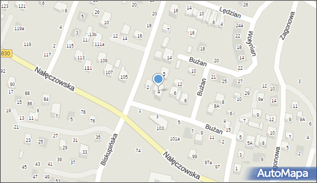 Lublin, Bużan, 4, mapa Lublina