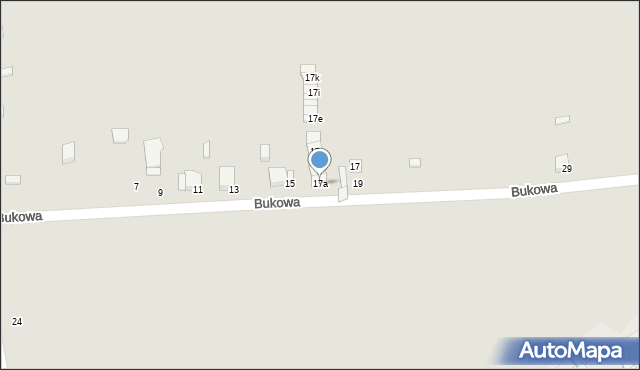 Lubliniec, Bukowa, 17a, mapa Lubliniec