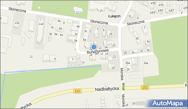 Łukęcin, Bursztynowa, 1f, mapa Łukęcin