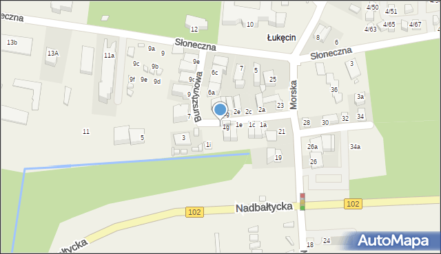 Łukęcin, Bursztynowa, 1h, mapa Łukęcin