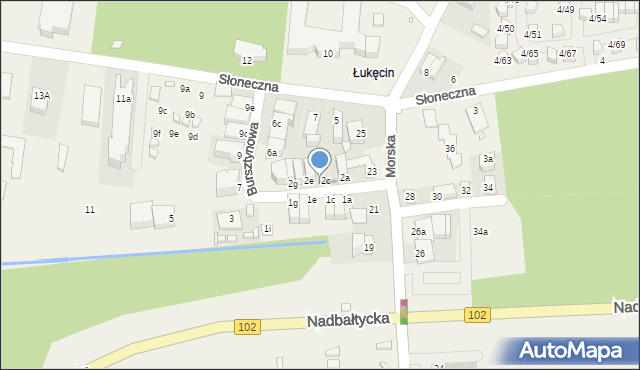 Łukęcin, Bursztynowa, 2d, mapa Łukęcin