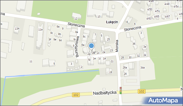 Łukęcin, Bursztynowa, 2f, mapa Łukęcin