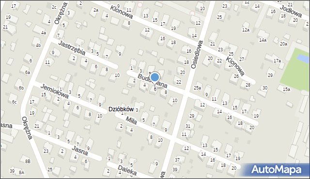 Mielec, Budowlana, 6, mapa Mielca