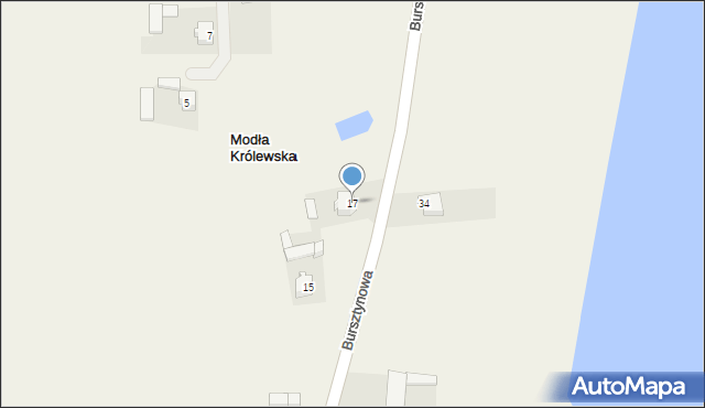 Modła Królewska, Bursztynowa, 17, mapa Modła Królewska