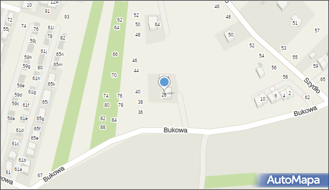 Modlnica, Bukowa, 28, mapa Modlnica