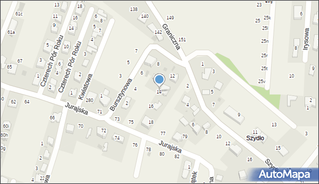 Modlnica, Bursztynowa, 14, mapa Modlnica
