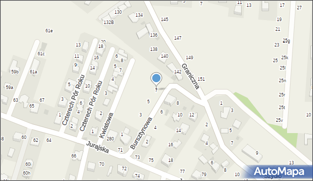 Modlnica, Bursztynowa, 7, mapa Modlnica