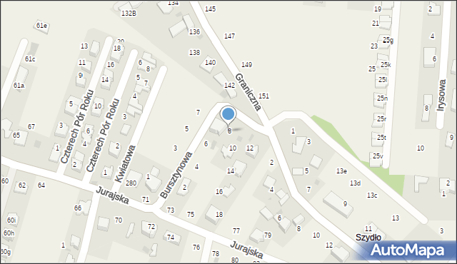 Modlnica, Bursztynowa, 8, mapa Modlnica