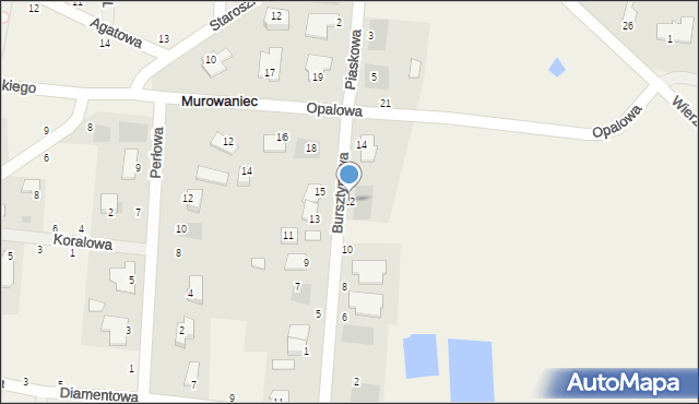 Murowaniec, Bursztynowa, 12, mapa Murowaniec