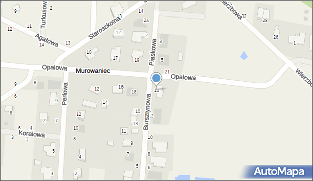 Murowaniec, Bursztynowa, 14, mapa Murowaniec