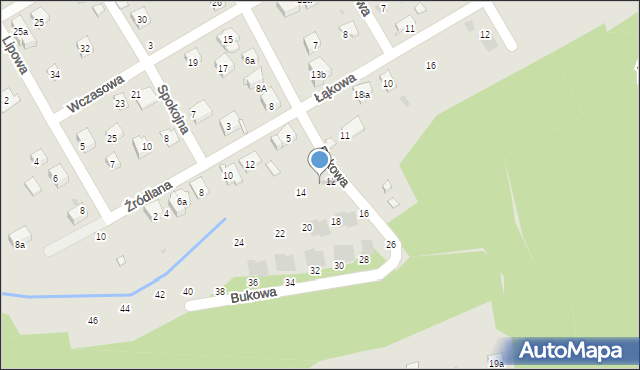 Myślenice, Bukowa, 13, mapa Myślenice