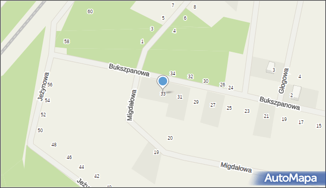 Nekla, Bukszpanowa, 33, mapa Nekla